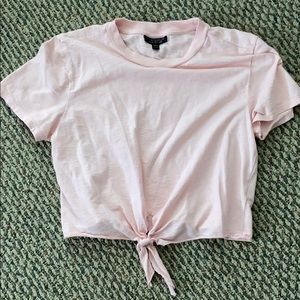 topshop pink tee with tie